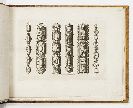 Plate 10, from Livre de bijouterie (Book of Designs for Goldsmiths and Jewelers)