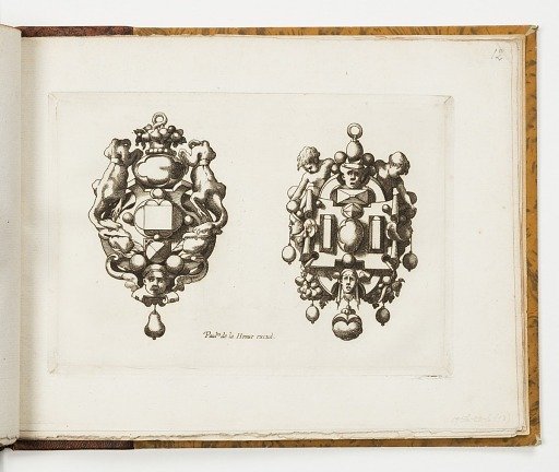 Plate 12, from Livre de bijouterie (Book of Designs for Goldsmiths and Jewelers)
