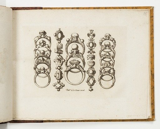 Plate 16, from Livre de bijouterie (Book of Designs for Goldsmiths and Jewelers)