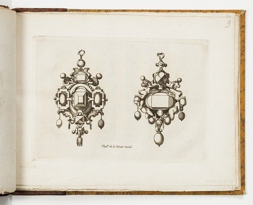Plate 9, from Livre de bijouterie (Book of Designs for Goldsmiths and Jewelers)