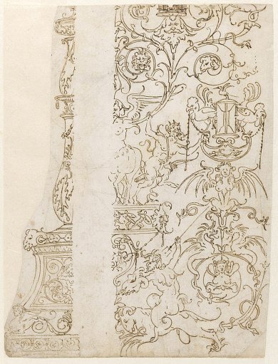 Design for Candelabrum and Panel of Grotesques