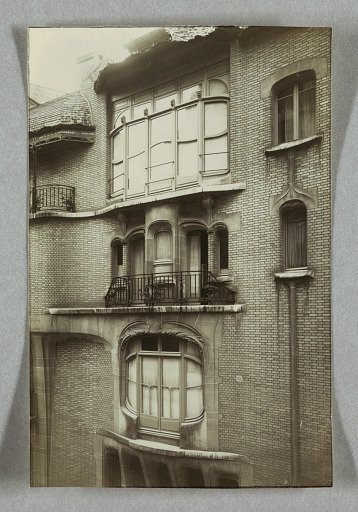 Photograph of Facade and Windows of the House of Hector Guimard, 22 Rue Mozart