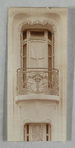 Photograph of a Window on the Facade of the House of Hector Guimard, 22 Rue Mozart