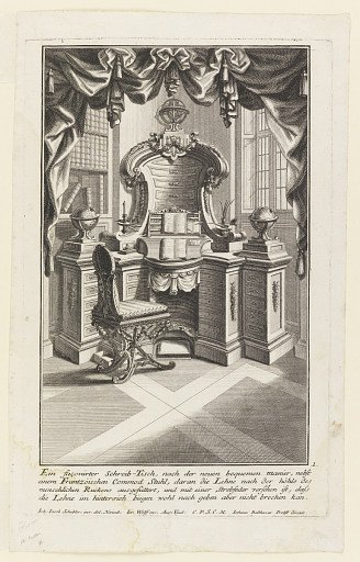 Ein façonirter Schreib-Tisch,… (Writing Desk and Chair)