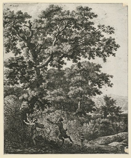 Syrinx Pursued by Pan in a Wooded Landscape