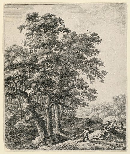 Venus and Adonis with Cupid in a Landscape