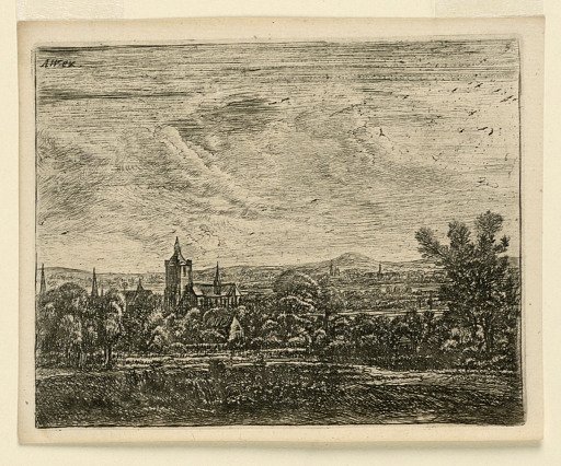 A Village in a Broad Landscape in the Evening Light