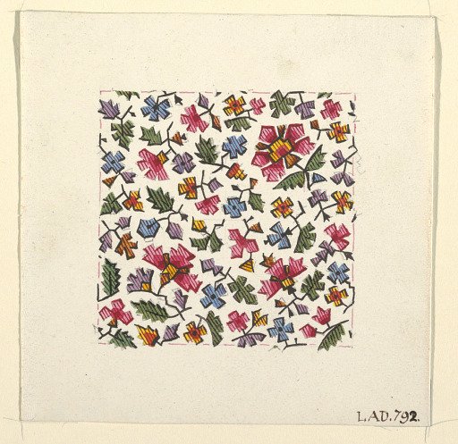 Stylized floral design for printed textile