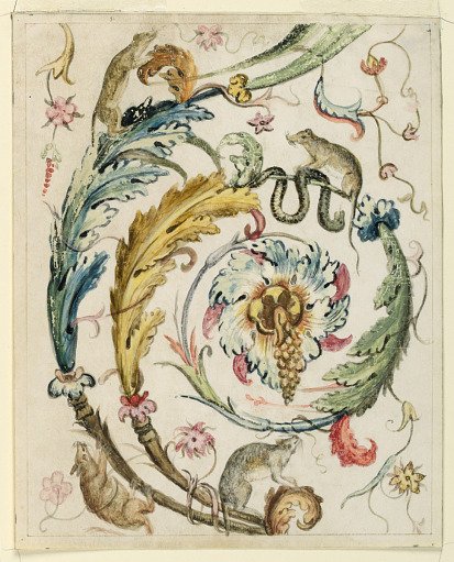 Foliate Arabesque with Rodents