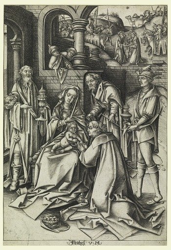 Adoration of Magi, plate 7 from series "Life of the Virgin"