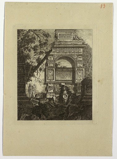 Frontispiece, vasi invention, from "Collection de divers sujets de vases, tombeaux, ruines et fontaines, utile aux artistes..."