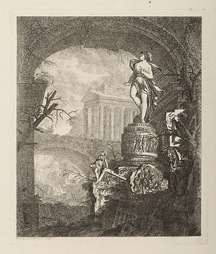Femme dressée sur un piédestal orné de bas-reliefs (Woman Standing on a Pedestal Decorated with Bas-Reliefs)