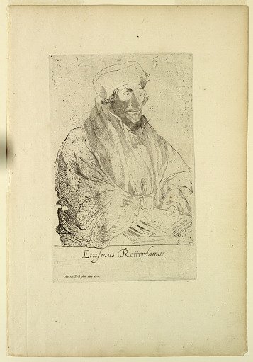 Portrait of Erasmus Rotterdamus, from the Icones Principum Virorum
