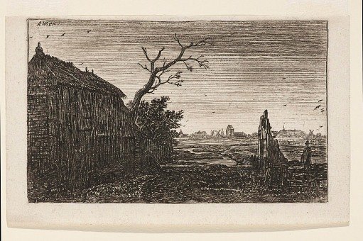 The Sluice-Gate, Cottage Near Mud Flats, in the Evening