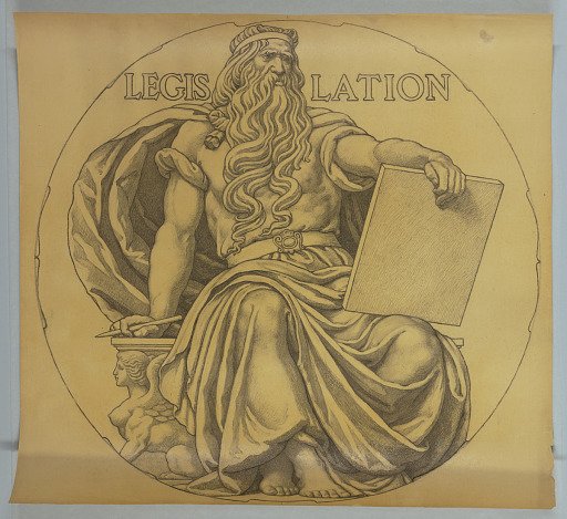 Legislation, Cartoon for Mosaic in Wisconsin State Capitol Rotunda