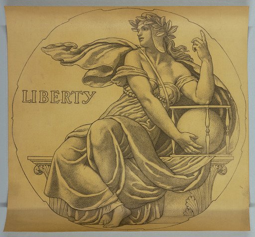 Liberty, Cartoon for Mosaic in Wisconsin State Capitol Rotunda