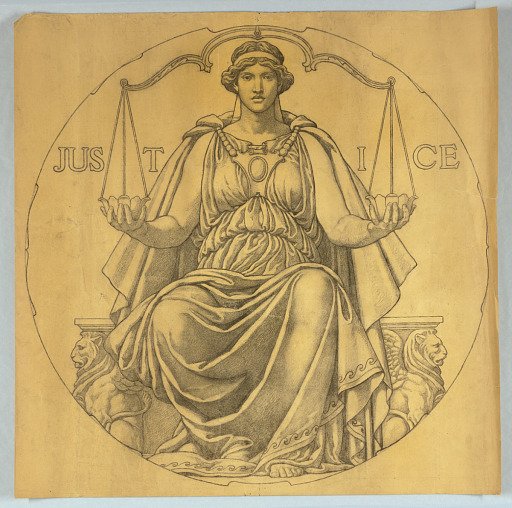 Justice, Cartoon for Mosaic in Wisconsin State Capitol Rotunda