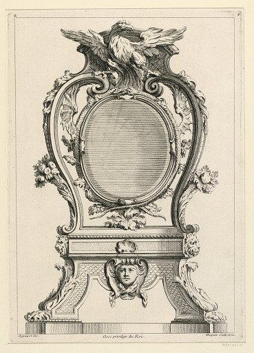 Page Four from "Second Licre Contenant Differens Desseins de Pendules Inventés par G. M. Oppenort Architecte du Roi et Gravés par Huquier"
