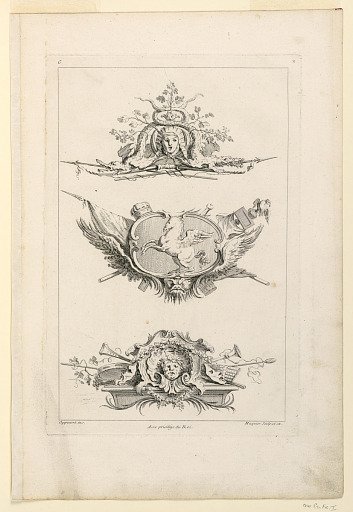Page Two from "Toisieme Livre Contenant Des Frises ou Paneaux en Longueur Inventés Par G. M. Oppenort Architecte du Roi et Gravés par Huquier"