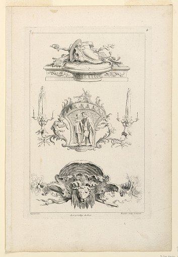 Page Four from "Toisieme Livre Contenant Des Frises ou Paneaux en Longueur Inventés Par G. M. Oppenort Architecte du Roi et Gravés par Huquier"