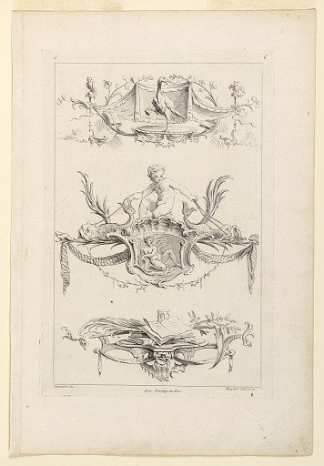 Page Six from "Toisieme Livre Contenant Des Frises ou Paneaux en Longueur Inventés Par G. M. Oppenort Architecte du Roi et Gravés par Huquier"