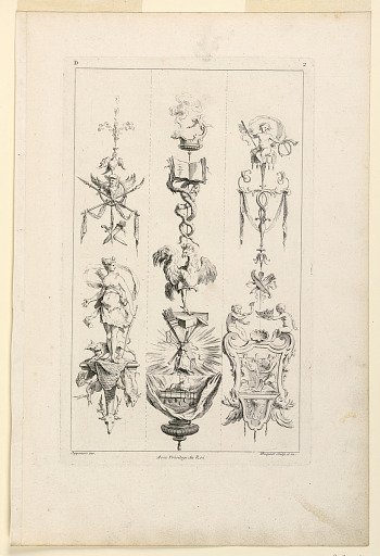 Page Two from "Quatrieme Livre Contenant Des Montans où Pilastres Inventés par G. M. Oppenort Architecte du Roi et Gravés par Huquier"