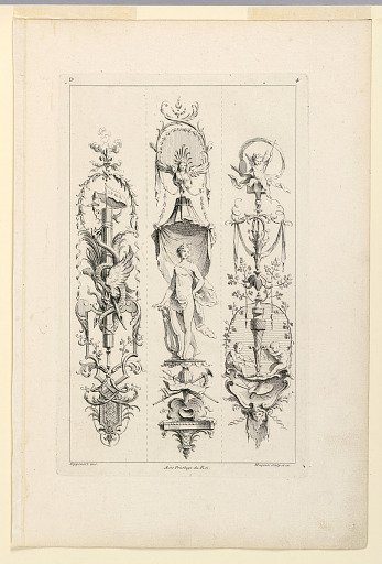Page Four from "Quatrieme Livre Contenant Des Montans où Pilastres Inventés par G. M. Oppenort Architecte du Roi et Gravés par Huquier"