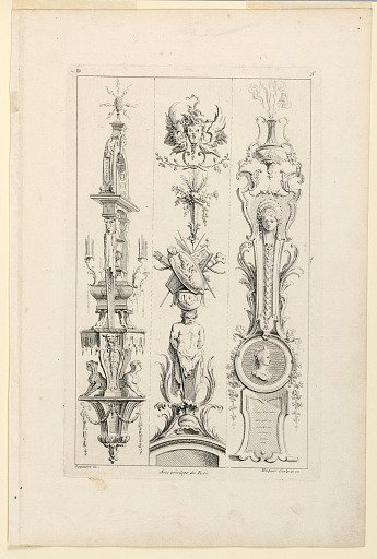 Page Five from "Quatrieme Livre Contenant Des Montans où Pilastres Inventés par G. M. Oppenort Architecte du Roi et Gravés par Huquier"