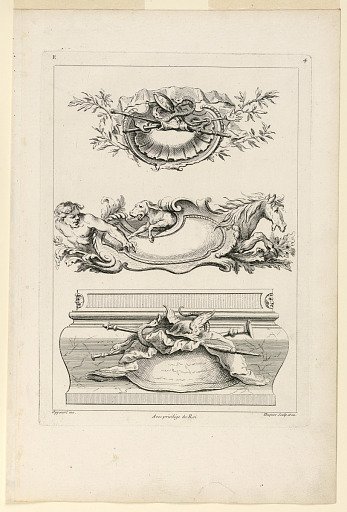 page Four from "Cinquième Livre Contenant des Cartouches Inventés par G. M. Oppenort Architecte du Roi et Gravé par Huquier"