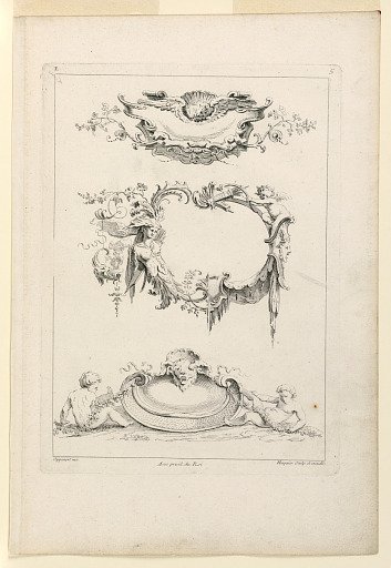 Page Five from "Cinquième Livre Contenant des Cartouches Inventés par G. M. Oppenort Architecte du Roi et Gravé par Huquier"