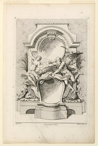 Page Three from "Premier Livre De Differents morceaux A l'Usage de tous ceux qui s'appliquent aux beuax Arts Inventé Par G.M. Oppenort Architecte du Roy Et Gravé par Huquier," Serie A (Moyen Oppenord)