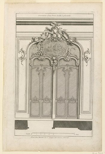 Plate 1 from a Set of 6, "Decoration d'une porte double à placard"
