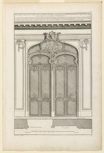 Plate 2, "Decoration d'une Porte à placards à double ventaux"