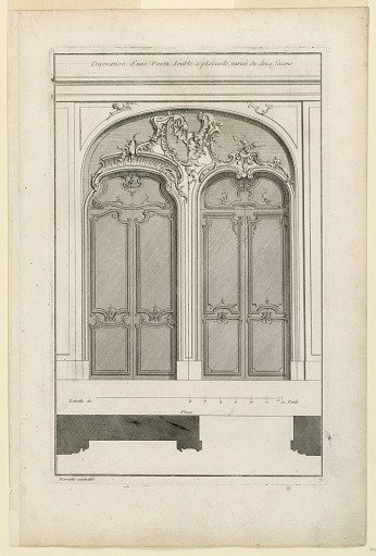 Plate 3, "Decoration d'une Porte double à placards..."