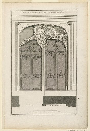Plate 4, "Decoration d'une Portal double à placards varie de deux façons"