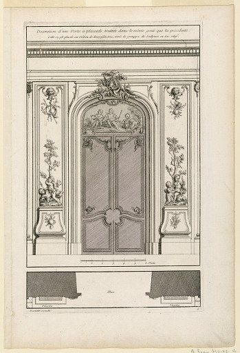 Plate 6, "Decoration d'une Portal double à placards, traittée dans la même gout..."