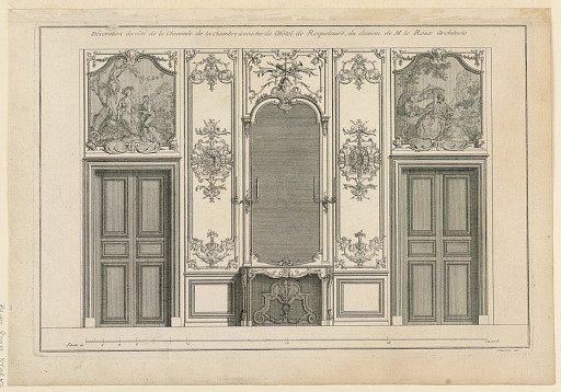 Decoration of the Bedroom Fireplace Wall at Hotel Roquelaure