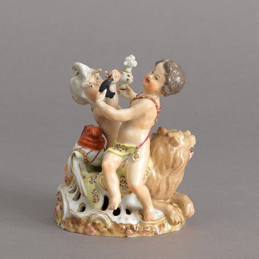 Allegorical Figure Depicting Putti as "Asia" and "Africa"