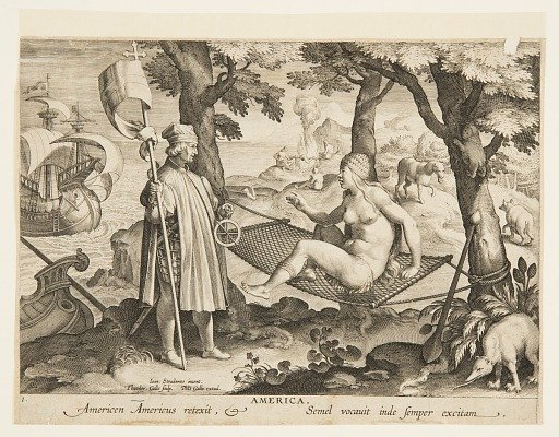 The Discovery of America, plate 1 from the "Nova Reperta" (New Inventions of Modern Times)