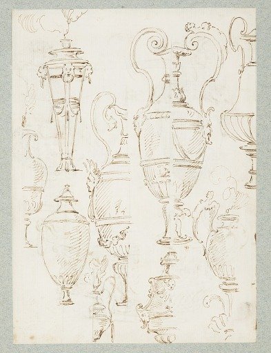 Sketches of Nine Urns, One with Alternate Suggestions
