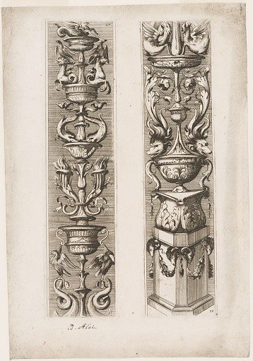 Two ornamental panels