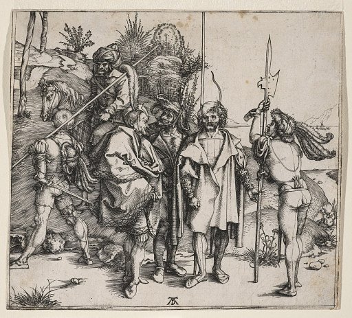 Five Lansquenets and an Oriental on Horseback