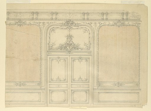 Elevation of the door wall of a salon