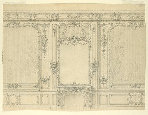 Elevation of the chimney wall of a salon.