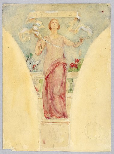Personification of "Textiles," Study for the Dome of the Manufacturer's Building, World's Columbian Exposition, Chicago, IL