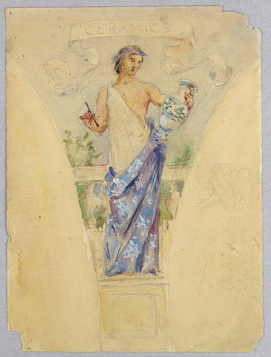 Personification of "Ceramics," Study for the Dome of the Manufacturer's Building, World's Columbian Exposition, Chicago, IL