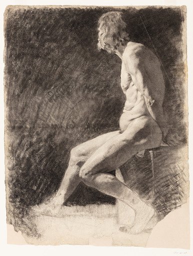 Nude Study of Seated Man