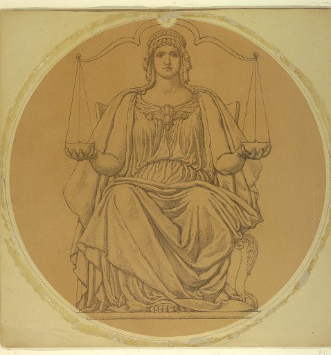 Study for "Justice," Lunette in Hudson County Courthouse, Jersey City, NJ