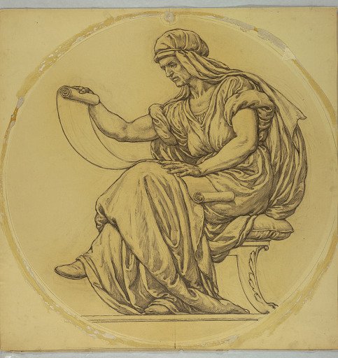 Study for "Learning," Lunette in Hudson County Courthouse, Jersey City, NJ