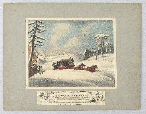 Optical TOy: "The London Mail Obstructed by a Snowdrift" (Spooner's Protean Views, no. 16)